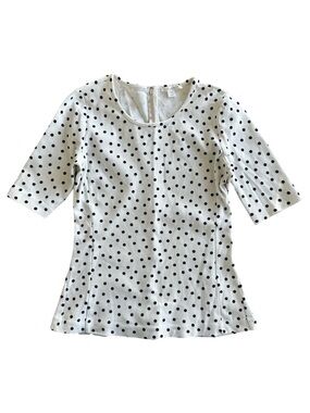 Trenery White Black Polka Dot Top Peplum Work Business Casual Women’s Size XS